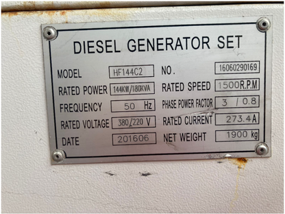 Generador Diésel HF 144C2 – 180 kVA